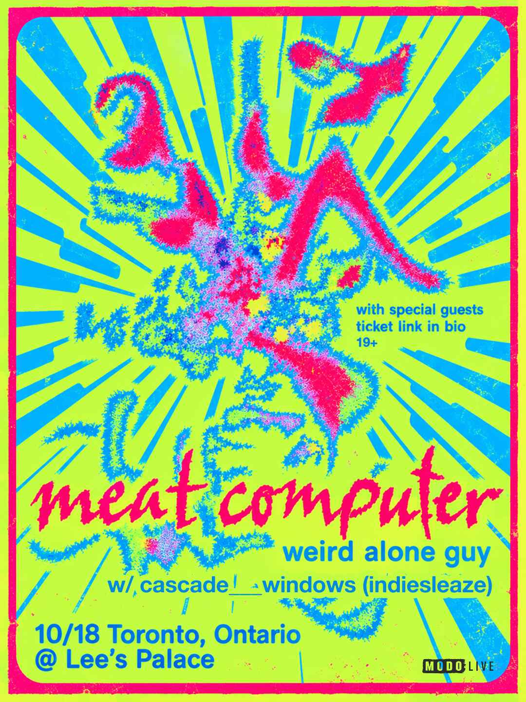 Official event poster for Meat Computer w/ cascade___windows (indiesleaze)